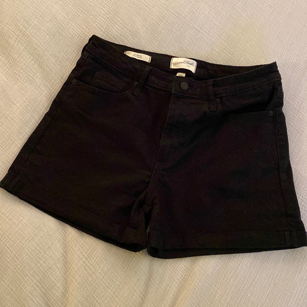 Universal Thread Vintage High Rise Jean Shorts- Black Wash - Size 10 Regular